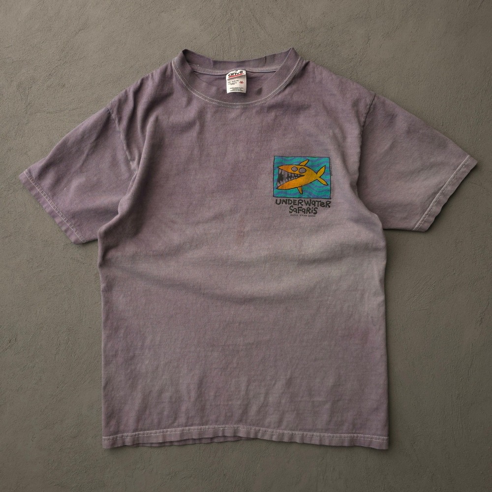 Anvil Underwater Safaris T-shirt Men M Purple Cooper Island BVI 90s